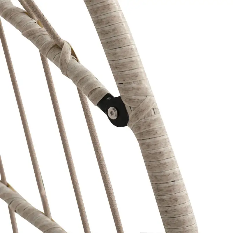 كرسي أرجوحة على شكل بيضة الروطان في الهواء الطلق، كرسي PE معلق باللون الأحمر، مثالي لاسترخاء الحديقة