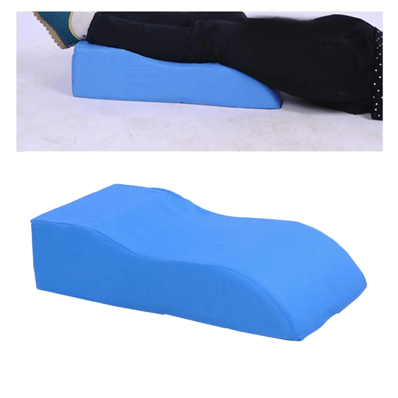 Artificial Leather Zipper Foam Wedge Pillow Cushion for Foot Legs Support Washable Cover Relief 17x7.9x7.9'