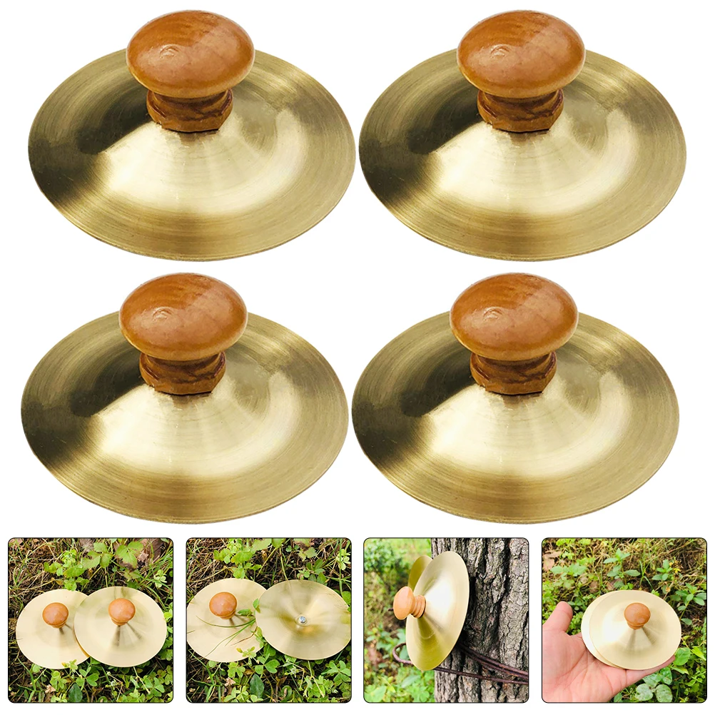 4 pezzi Piatti per strumenti a percussione per bambini Mini piatti musicali per dita Giocattoli per feste per bambini Piccoli strumenti per l'educazione precoce