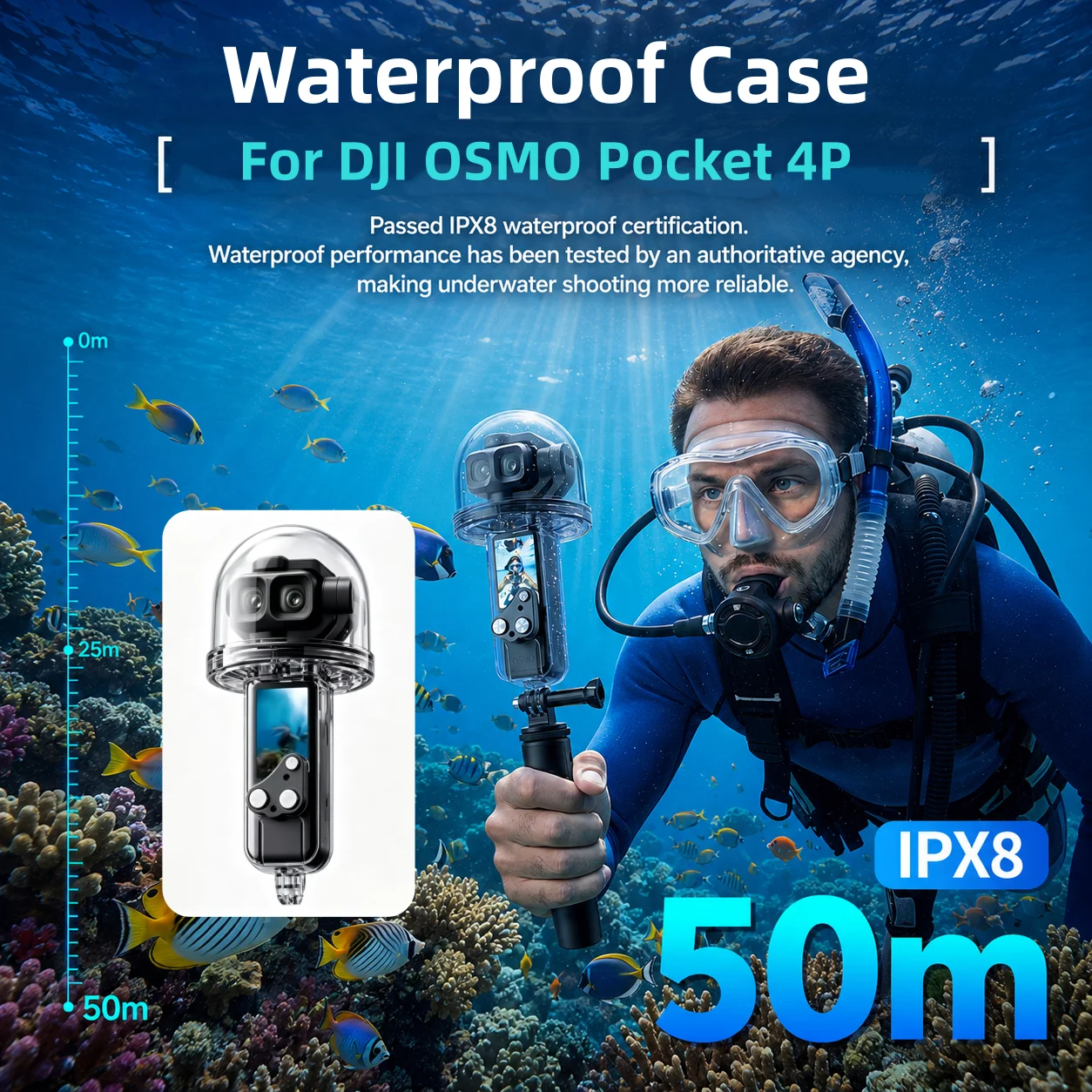 dji-osmo-ポケット-4p-防水ケース-50-メートルダイビングハウジング保護シェル水中ダイビング-dji-ポケット-4pro-カメラアクセサリー用