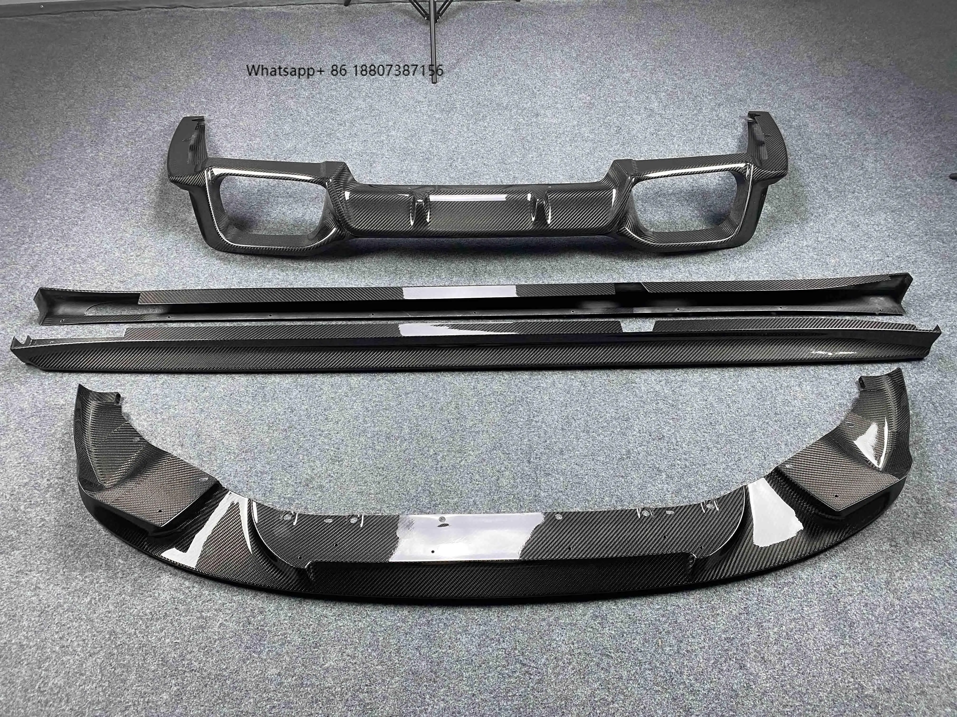 

3D Style Carbon Fiber Front Lip Side Skirts Rear Diffuser for F98 M4