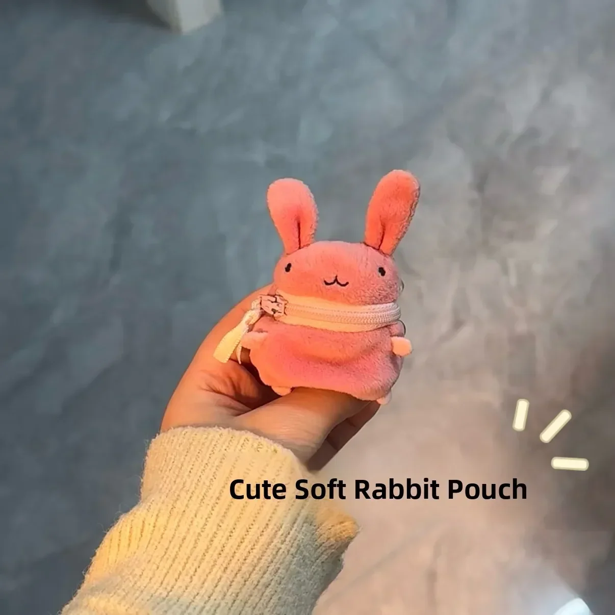 Niedliche Tier-Plüsch-Mini-Geldbörse Schlüsselanhänger Frosch Hund Hase Bär Huhn Schaf Taschenanhänger Kleine Reißverschluss-Geldbörse Schlüsselring Geschenk – Detail 3