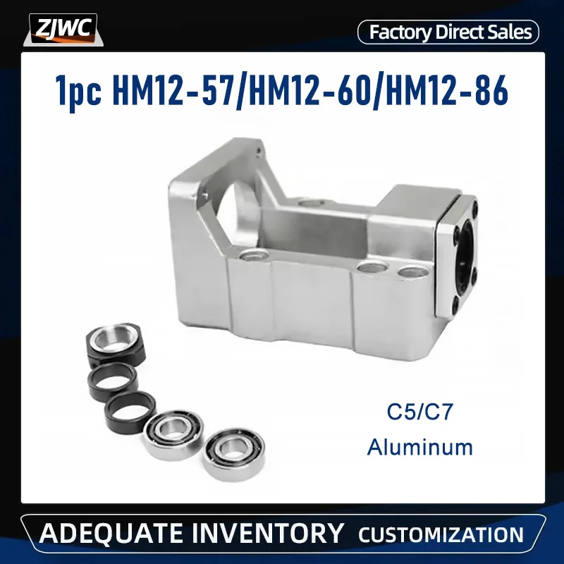 Aluminum HM12-57 HM12-60 HM12-86 Integrated Stepper Servo Motor Bracket Screw Support Bearing Mount For NEMA 23/24
