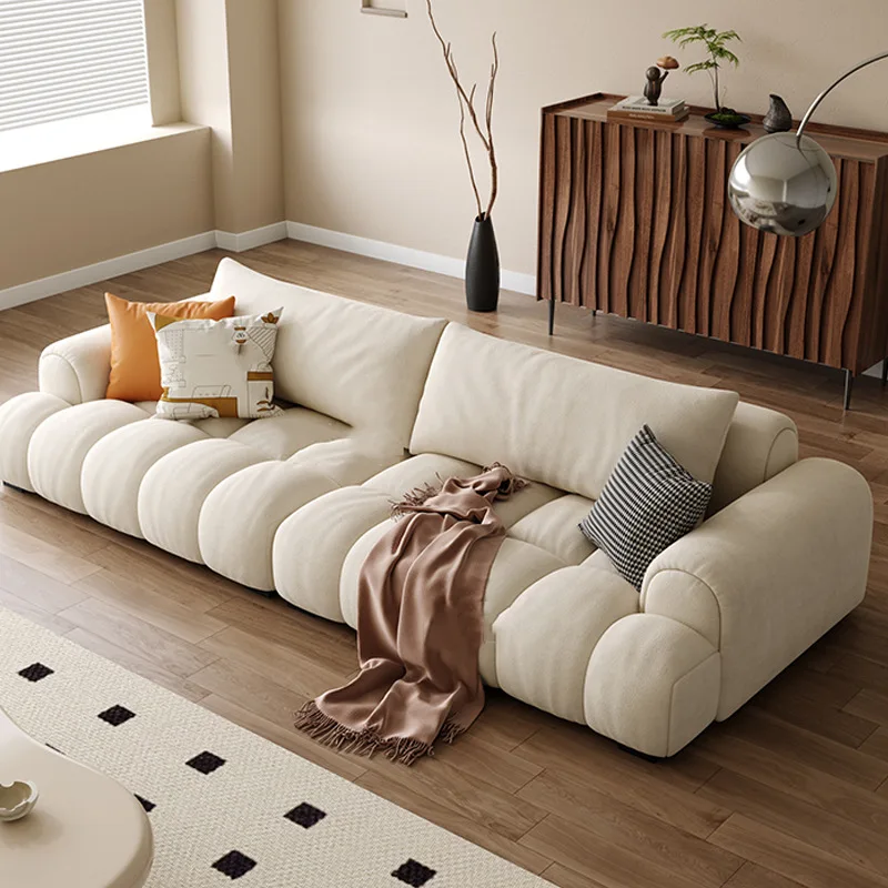 Marshmallow Fabric Sofa French Cream Style