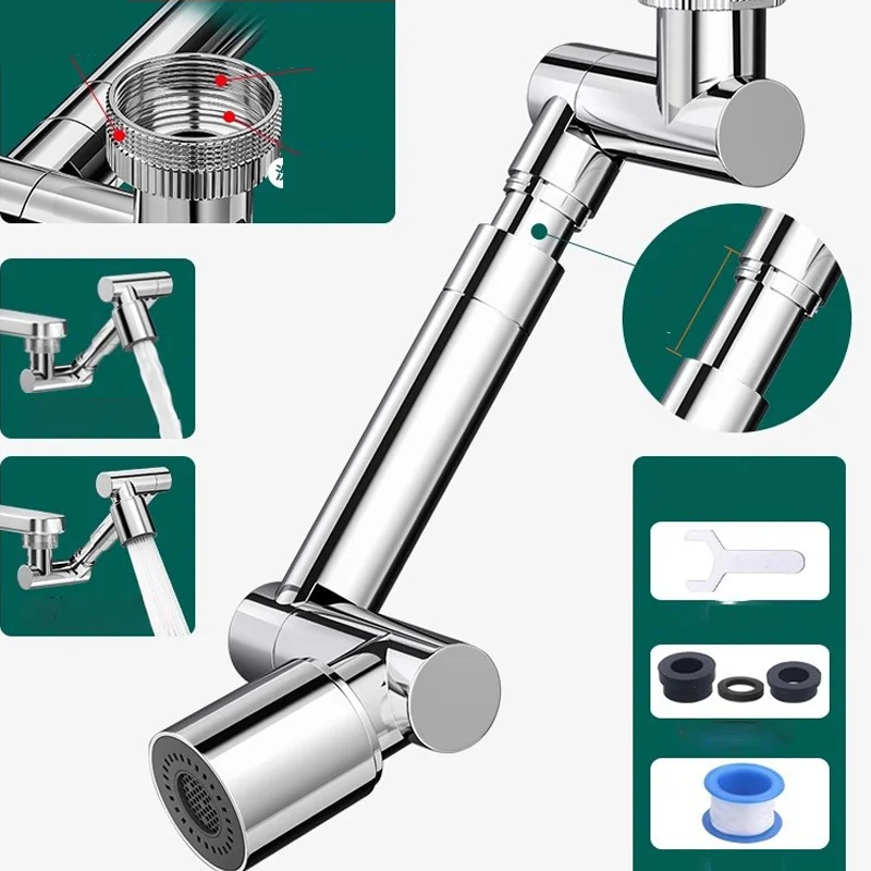 1440 Kitchen Scalable Metal Faucet Aerator Bathroom Tap Splash-proof Bubbler Faucet Filter Nozzle Tap Saving Water Extender Tool