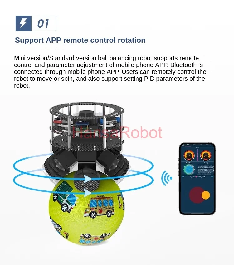 Robot di bilanciamento della palla per Arduino Stm32 Stazione a sfera singola Sfera Ballbot Sferica Autobilanciante Supporta lo sviluppo secondario