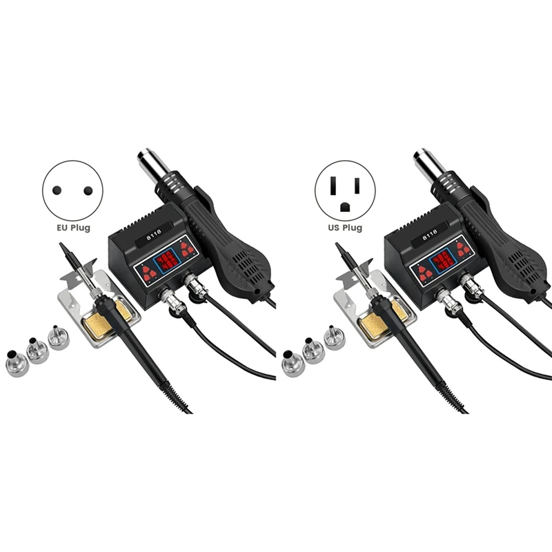 

8118 SMD Rework Soldering Station 2-in-1 Hot Air & Soldering Iron for BGA PCB IC Repair, Advanced Welding Tool-AA70