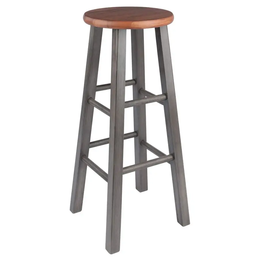 

Wood Ivy Bar Stool, Rustic Gray and Teak