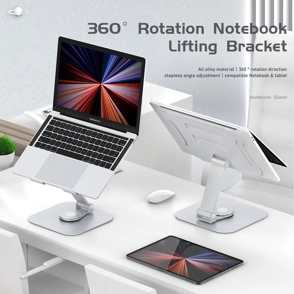 EGYAL Laptop Stand 360° Rotatable Foldable Aluminum Alloy Holder for Macbook Available for 17 Inch Notebook  Laptop Bracket