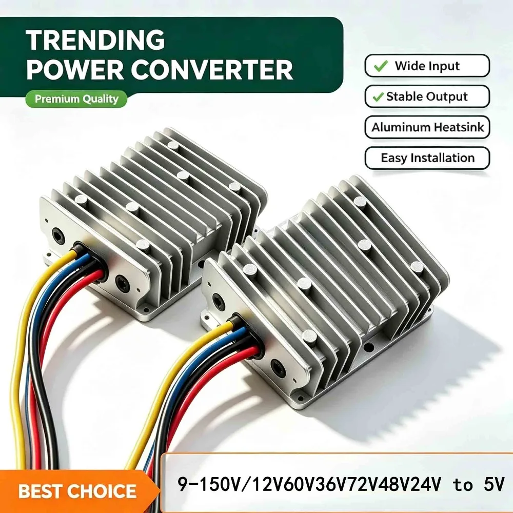 DC 9~150V/12V60V36V72V48V24V to 5V isolated module regulator High Efficiency Waterproof  power Dustproof converter buck voltage