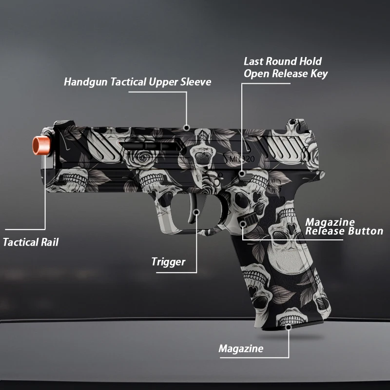 MR920 Nieuw speelgoedpistool Soft Bullet Gun-pistool [verbeterde versie van het doorlopende haar] Leeg hangend, doorlopend haar