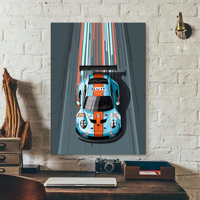 1PC Modern Cartoon Racing Car Poster Canvas Painting Wall Art Racer Posters Aesthetic Motorsport For Living Room Boys Home Decor