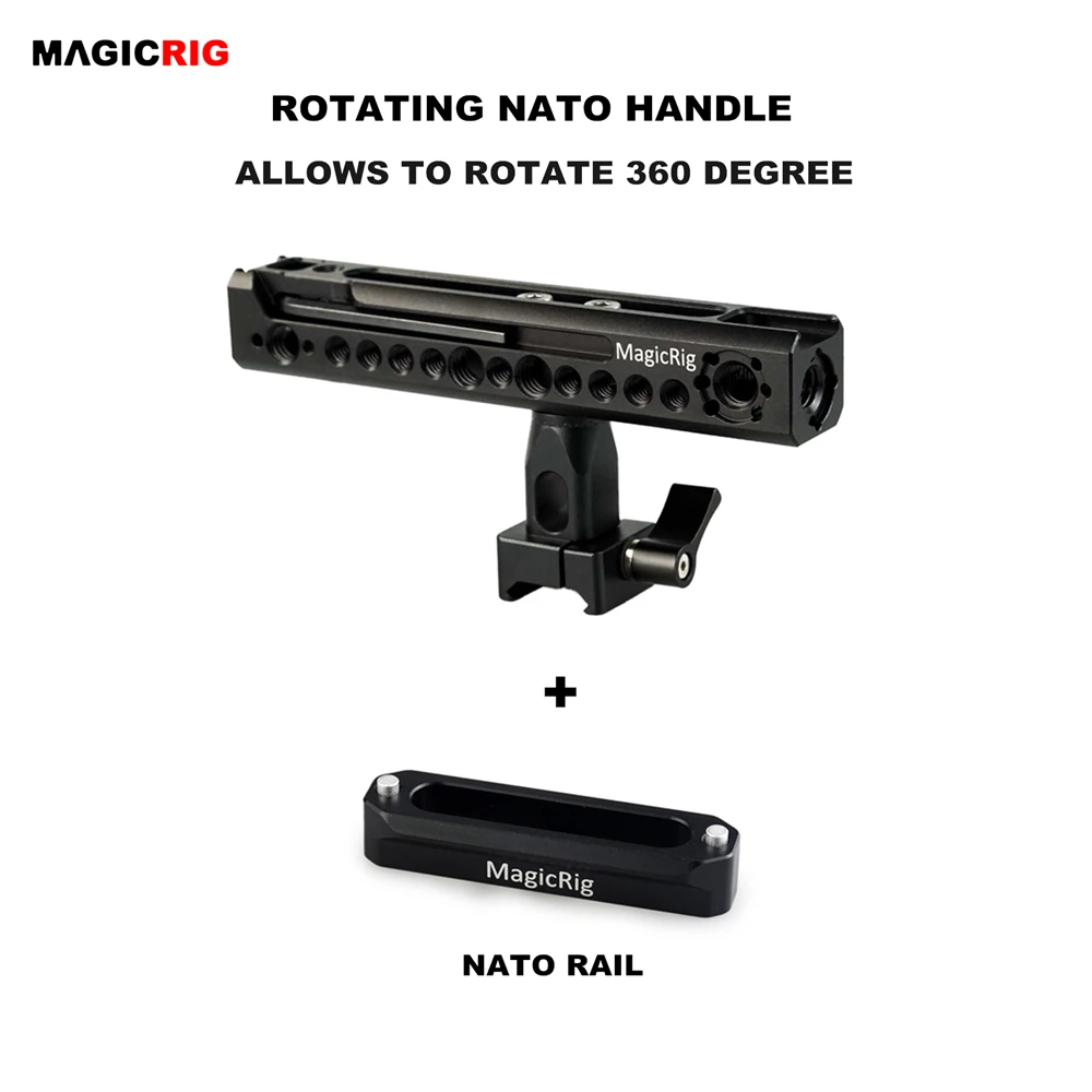 

MAGICRIG NATO Handle Side Handle Grip with NATO Rail Safety Rail 48mm for Camera Cage Rig