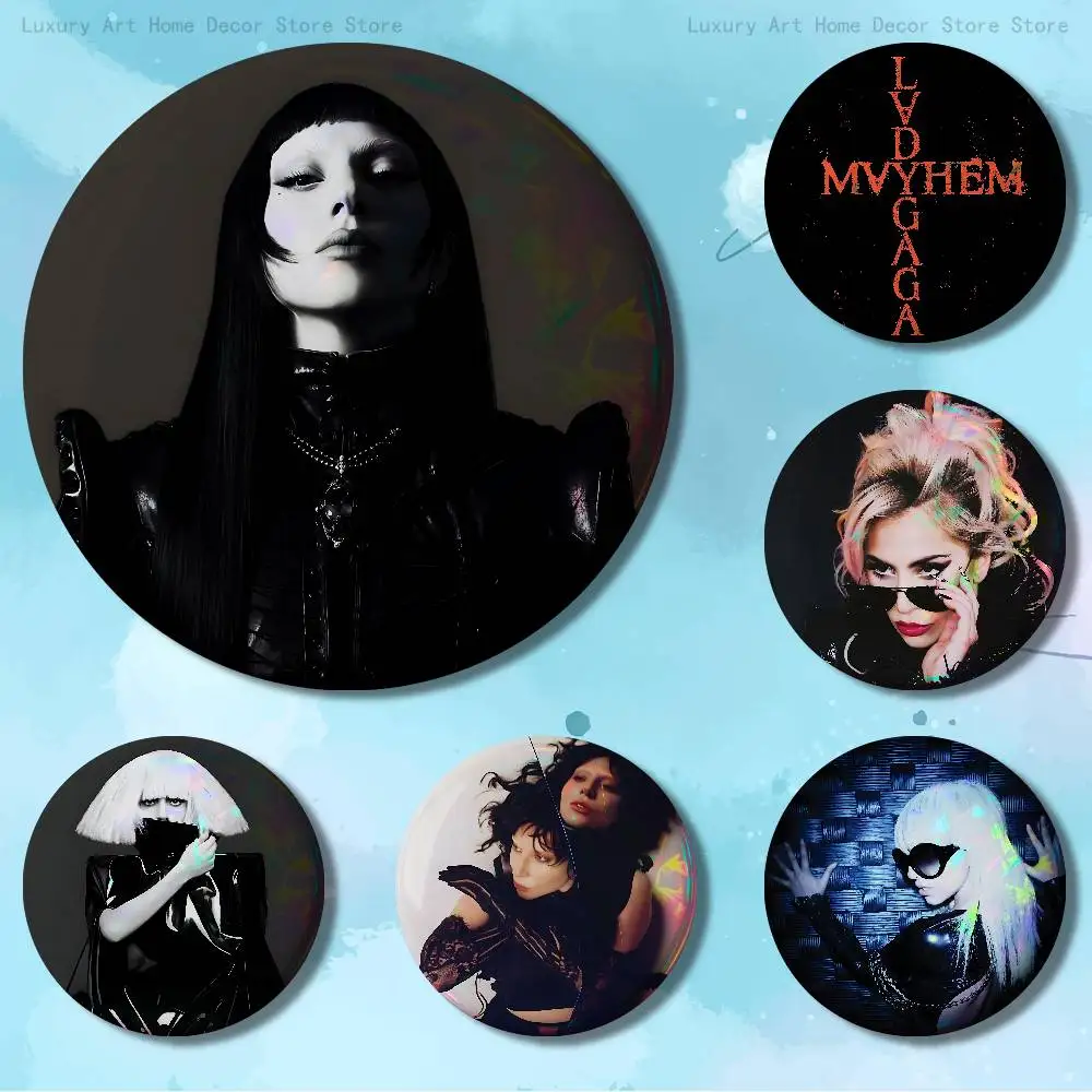 

L-Lady G-Gaga MAYHEM 32mm 58mm 75mm 44mm 25mm Anime Badges Brooches DIY Pins Decorations Birthday Gifts