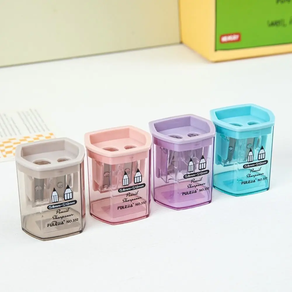 

Cutting Machine Double Hole Pencil Sharpener Double Hole Sacapuntas Small Pencil Sharpener Portable Transparent