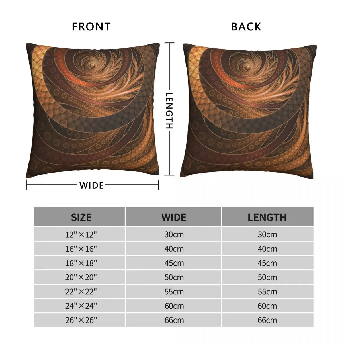 The Fractal Wicker Robe Square Pillowcase Polyester Linen Velvet Printed Zip Decorative Throw Pillow Case Room Cushion Cover 18