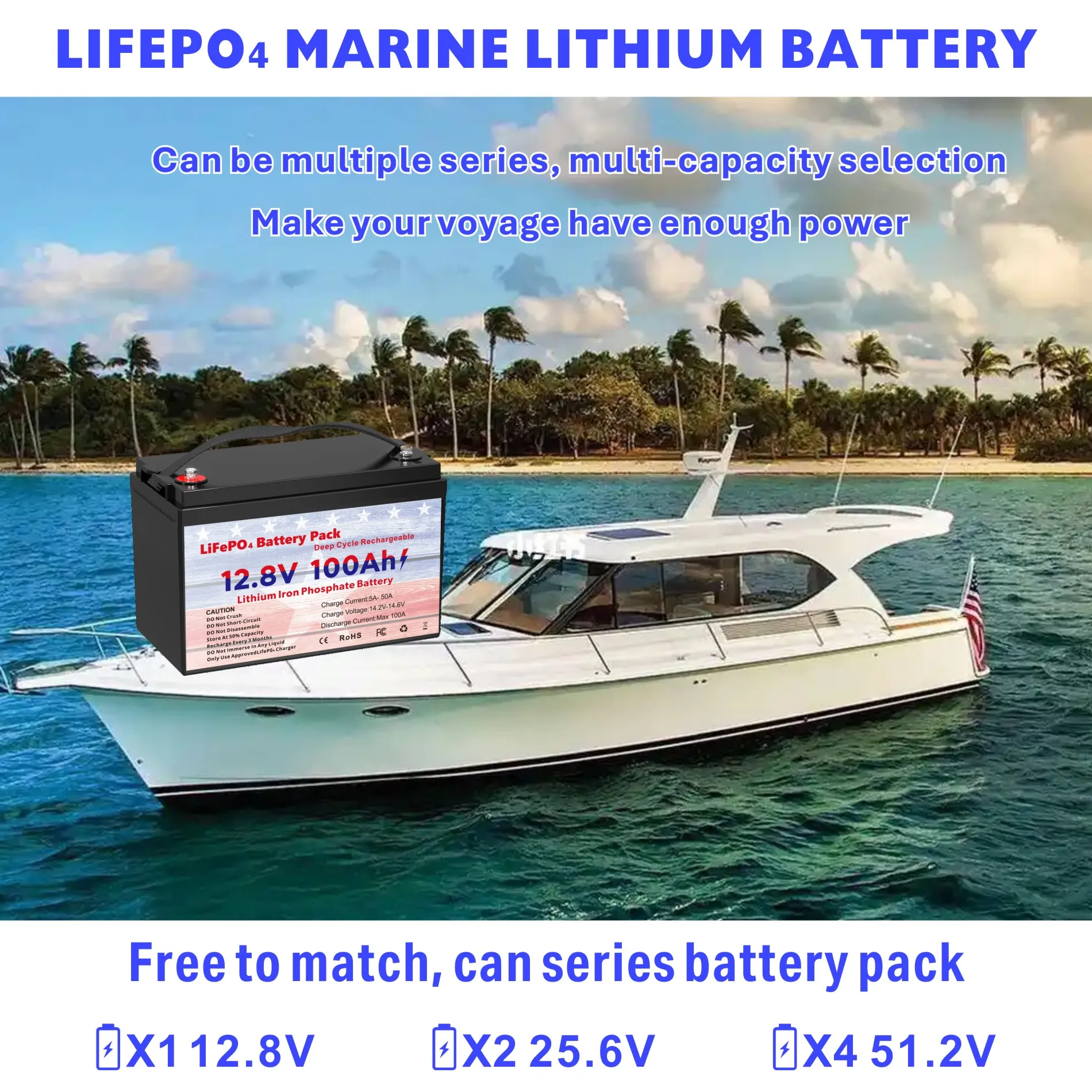 VEMDIA 12V 100Ah LiFePO4 Battery 1280WH Energy for RV Campers Golf Cart Off-Road Off-grid Solar Storage