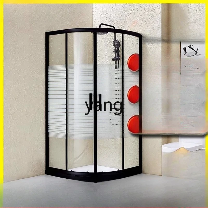 LTT  tempered glass bathroom sliding door dry and wet separation partition bath screen