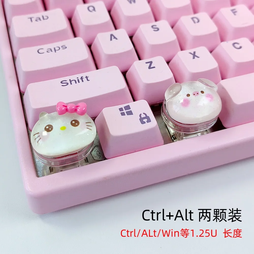 Personalized Keycaps Cross Shaft Mechanical Keyboard Cute Fruit Orange Keyboard Decoration Replacement ESC Pink 1.25U Keys