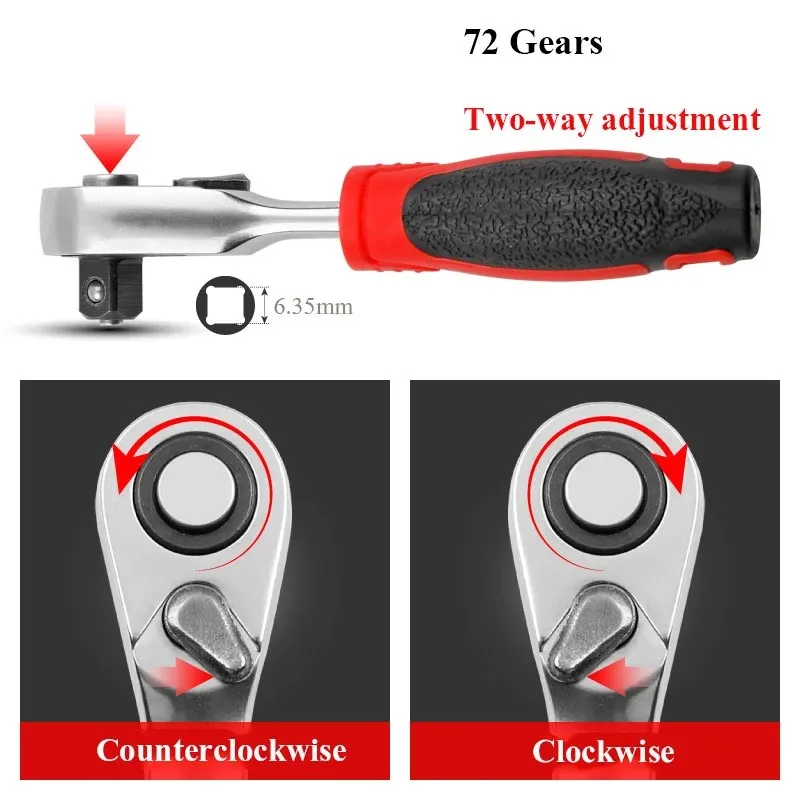 Quick Lever Screwdriver Bit Tool, Chave sextavada, Ratchet para carpintaria, Reparação de veículos e bicicletas