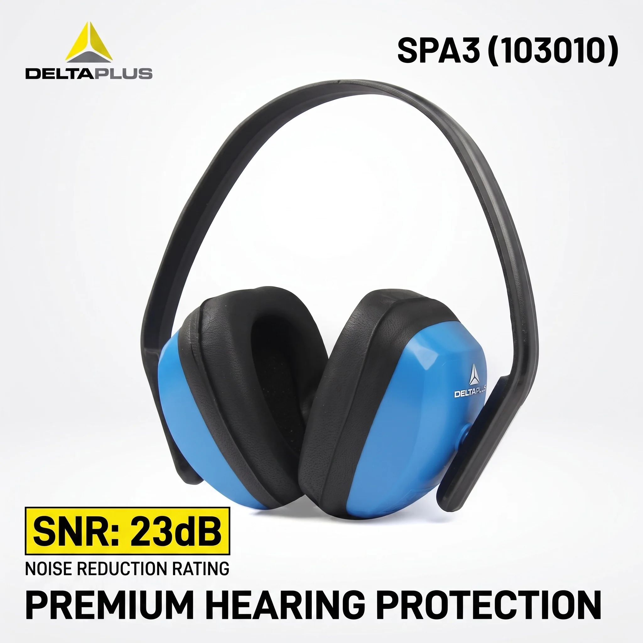 DELTAPLUS Noise Reduction Ear Defenders SNR 23dB Adjustable Safety Earmuffs CE EN352-1 for Industry Shooting DIY
