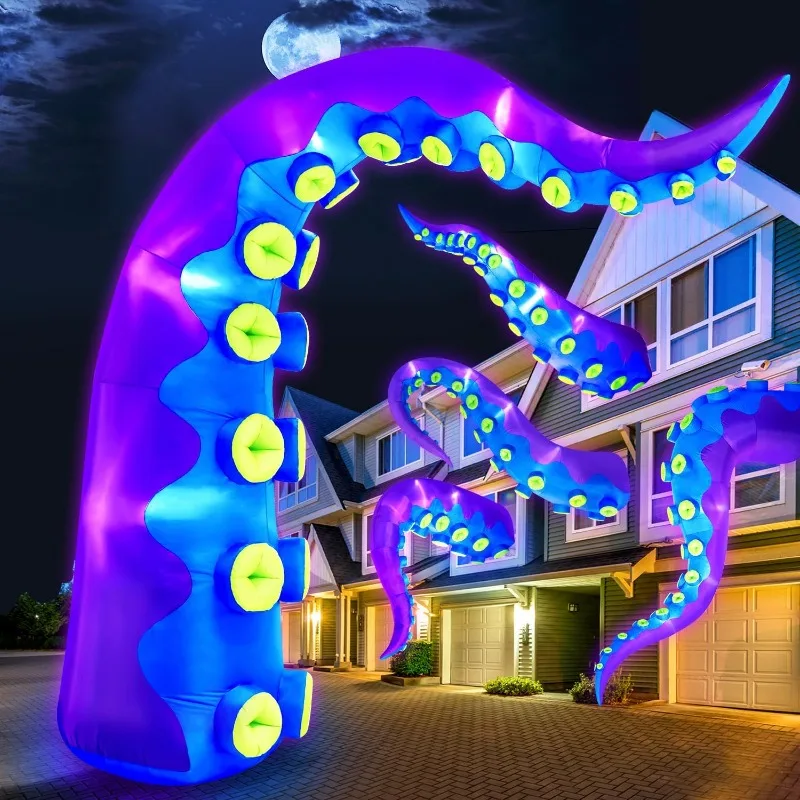 

14FT Halloween Inflatables Decorations Outdoor Octopus Tentacles Inflatable Halloween with Build-in LED Lights Party Decor