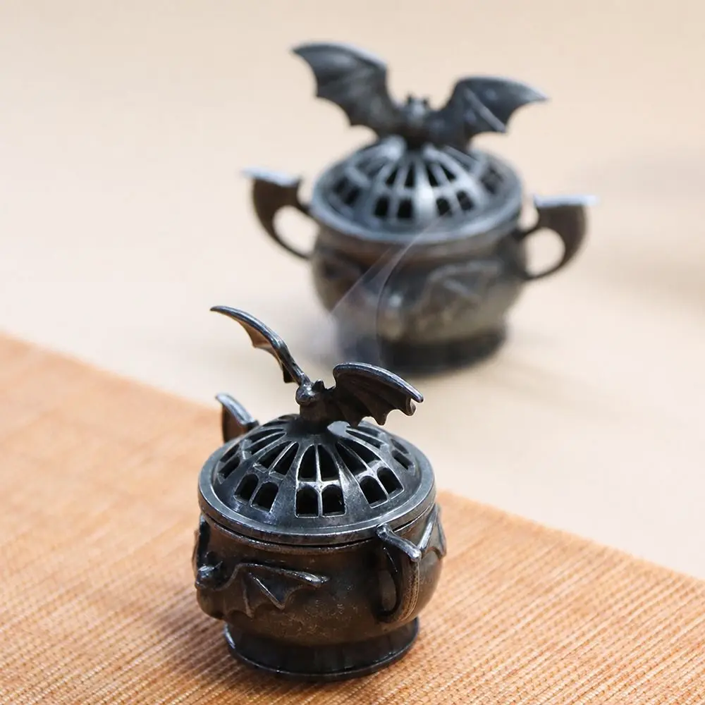 New Chinese Style Incense Burner Alloy Mini Incense Censer Lucky Charm Bat Plum Blossom Fragrance Holder Home Use