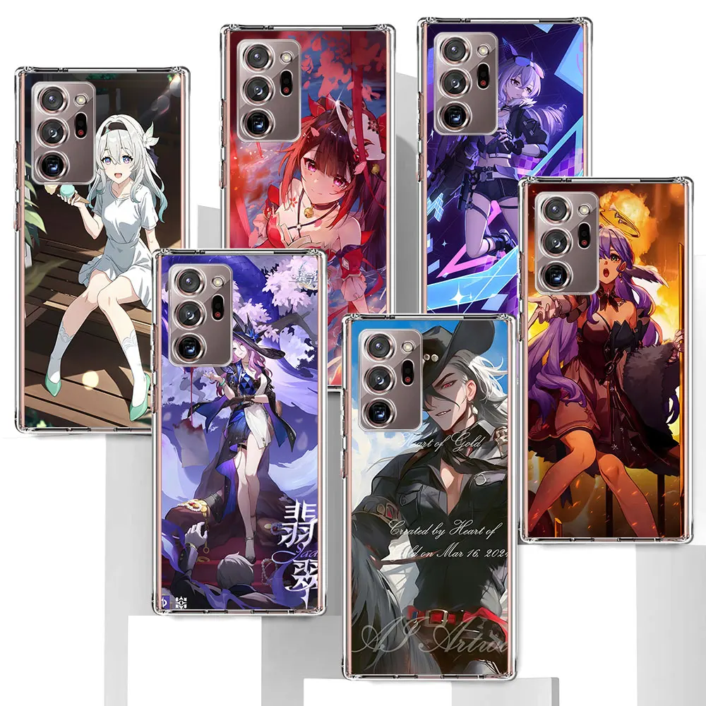 Boothill Firefly Jade Honkai Star Rail Case for Samsung Galaxy Note 20 Ultra 5G 10 Plus 9 8 10 Lite TPU Transparent Phone Cover