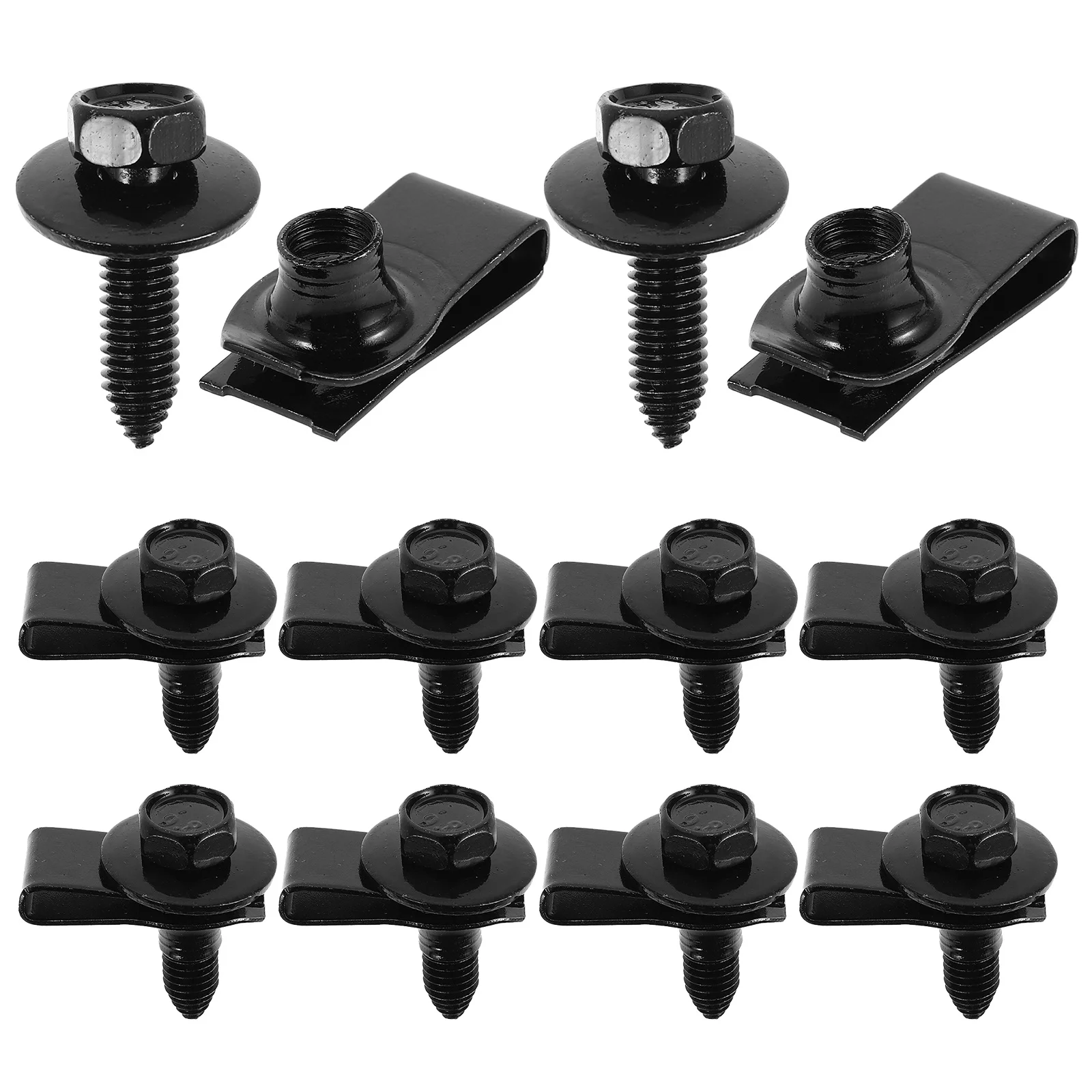 

10 set Metal Bumper Guard Screw Clips Automotive Fasteners Wear Resistant U-Nut Clamps For Car Engine Cover Trim Protection