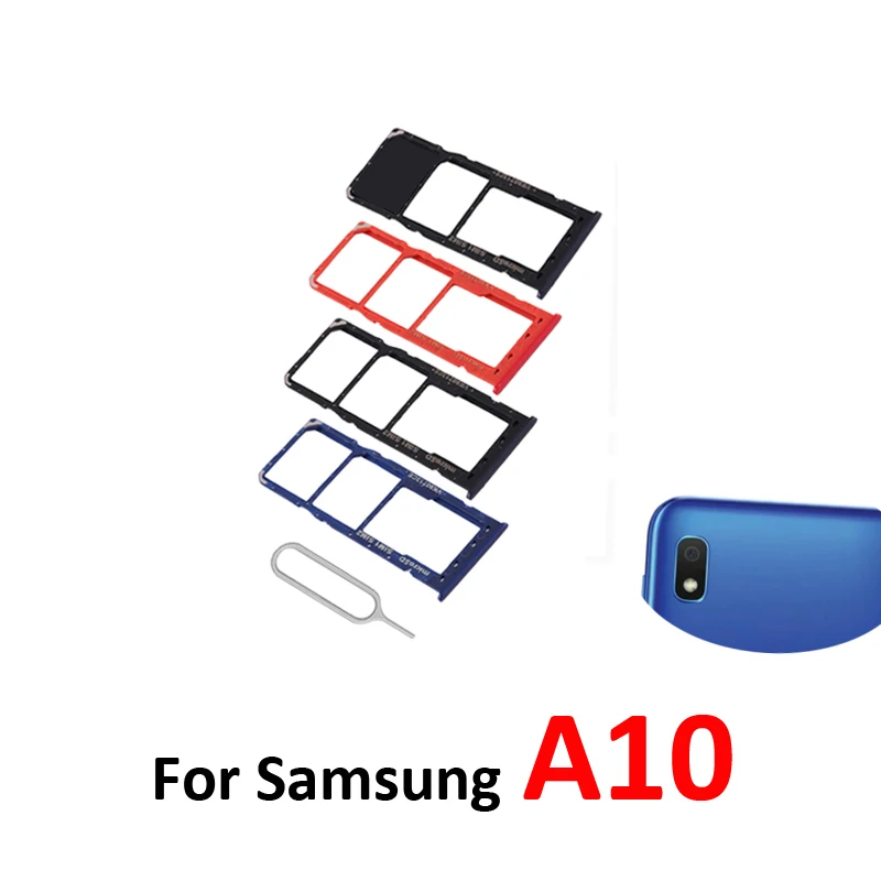 Para Samsung Galaxy A10 A105 A105F A105G A105FN: Nueva Bandeja de Tarjeta SIM, Carcasa con Ranura para Micro SD, Soporte de Bolsillo, Piezas de Repuesto