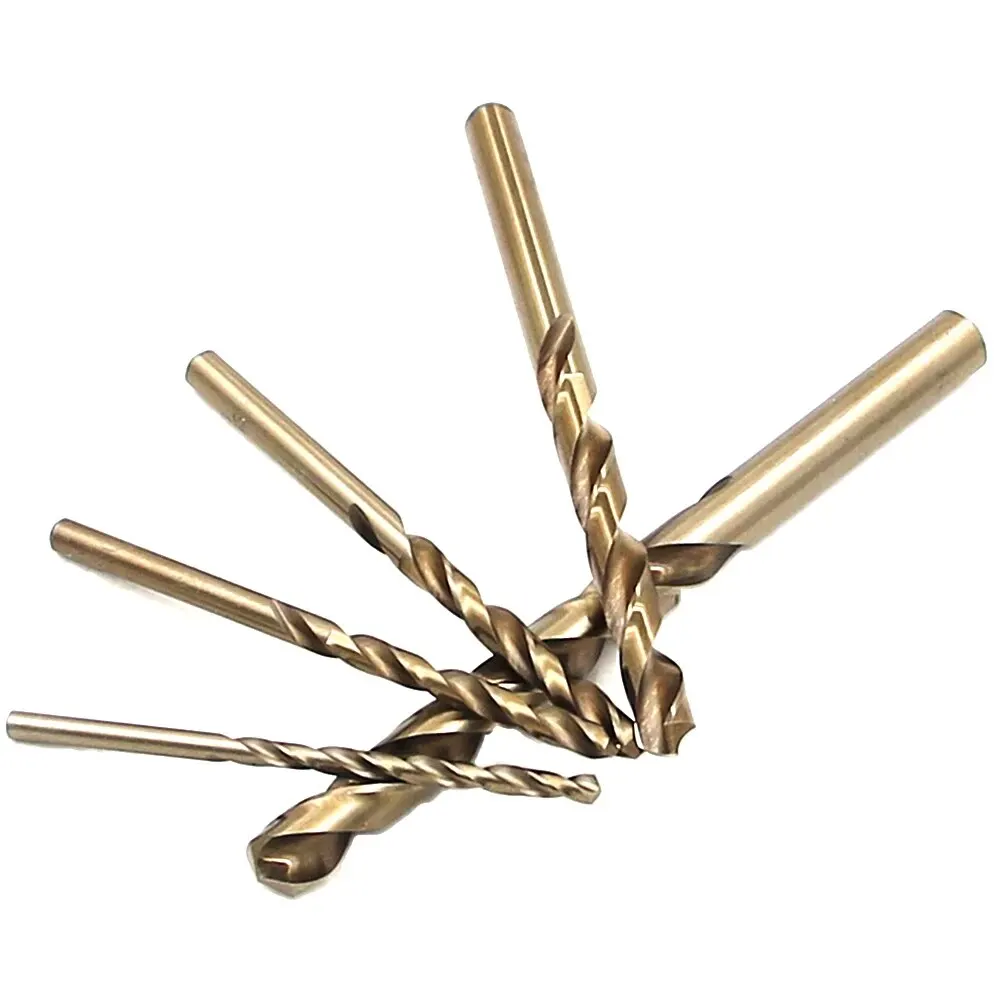 M35 Cobalt Roasted Yellow Fully Ground High-speed Steel Twist Drill 5pc 4-10mm Drilling Tool Set