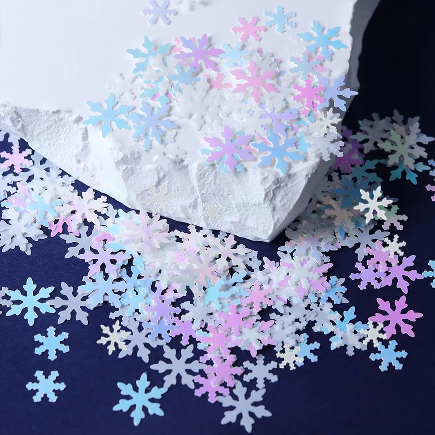 6 Grids/box Snowflake Sequins Set Nail Glitter Blue White Christmas Snow Glitter Sequins for Nail Art Decorations Christmas Gift