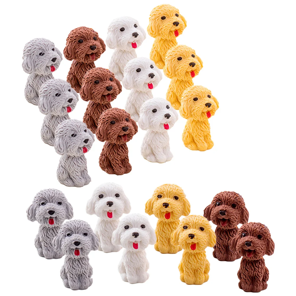 

20pcs Dog Shape Eraser Cute Cartoon Animal Rubber Pencil School Stationery Student Supplies Random Color Mini Size