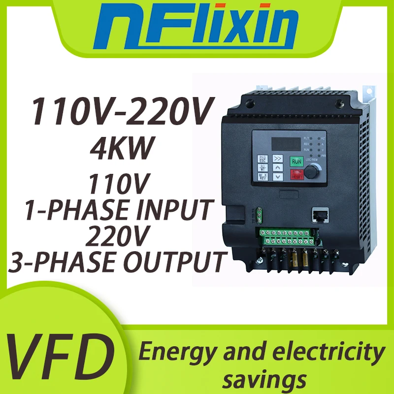 VFD Economy Inverter 110V-220V 0.75/1.5/2.2/4/5.5/7.5KW Water Pump Motor Speed Control Adjustable Frequency Controller AC Drive