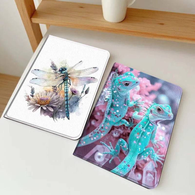 

Blue Dragonfly Flower Art Tablet Case For Apple iPad Air Pro mini 1 2 3 4 5 6 7 8 9 11 M2 M3 M5 M4 5th 6th 7th 10th 11th Gift
