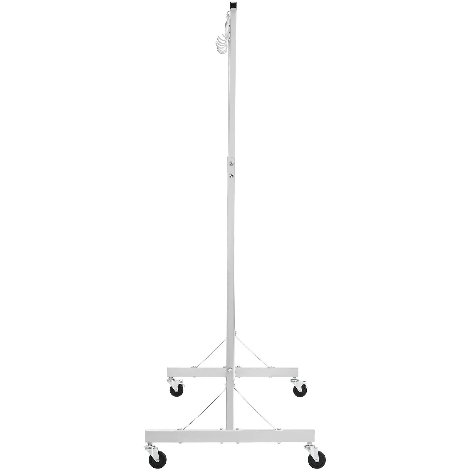 Painting Rack, 5 ft-7 ft Adjustable Height, 66 lbs Capacity Automotive Stand, 8 Hooks Drying with 4 Swiveling Wheels, Auto Body