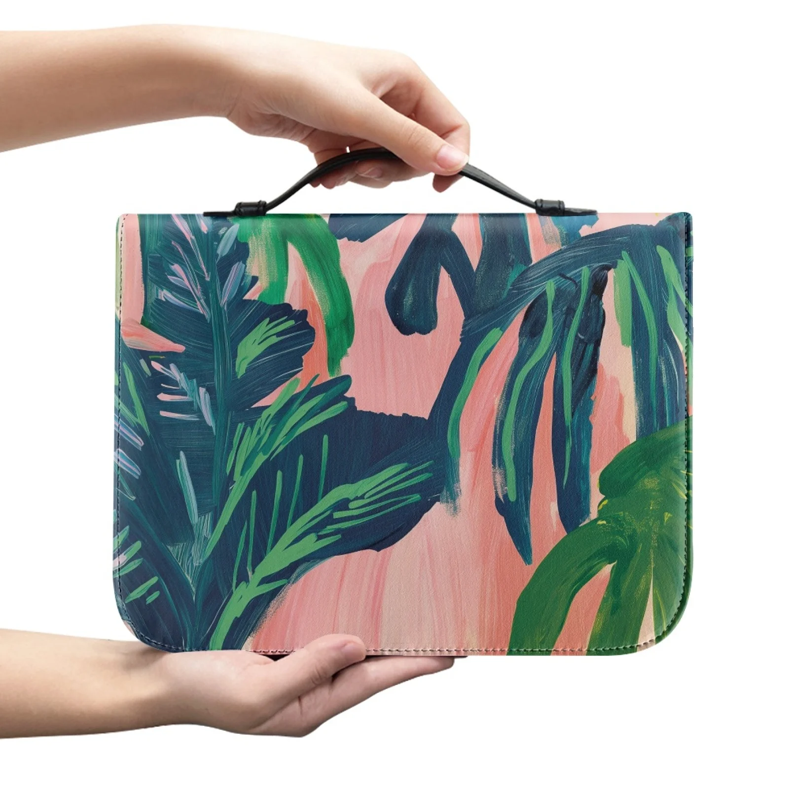 XIXIRIMIDO Palm Tree Zipper Carrying Bible Tote Bags for Men Zippered Handle Bible Carrying Case 2026 New
