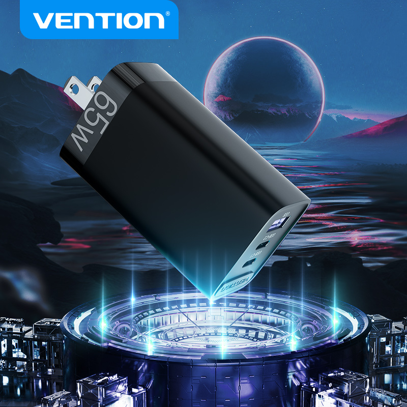  Vention 65W GaN Charger Fast Charge Type C PD USB Quick Charger with QC 4.0 3.0 For Huawei Xiaomi Samsung Laptop iPhone Macbook 