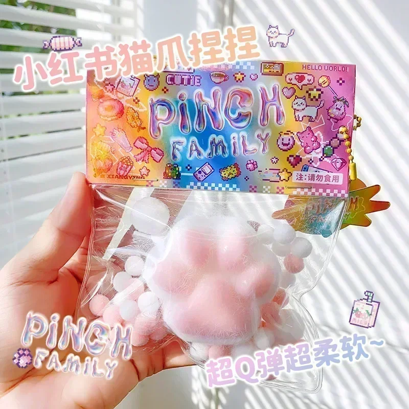 Cute plush Cat\'s Paw rabbit pig Bear stress relief squishy fidget toy mochi antistress adult children Slow Rebound sensory toys