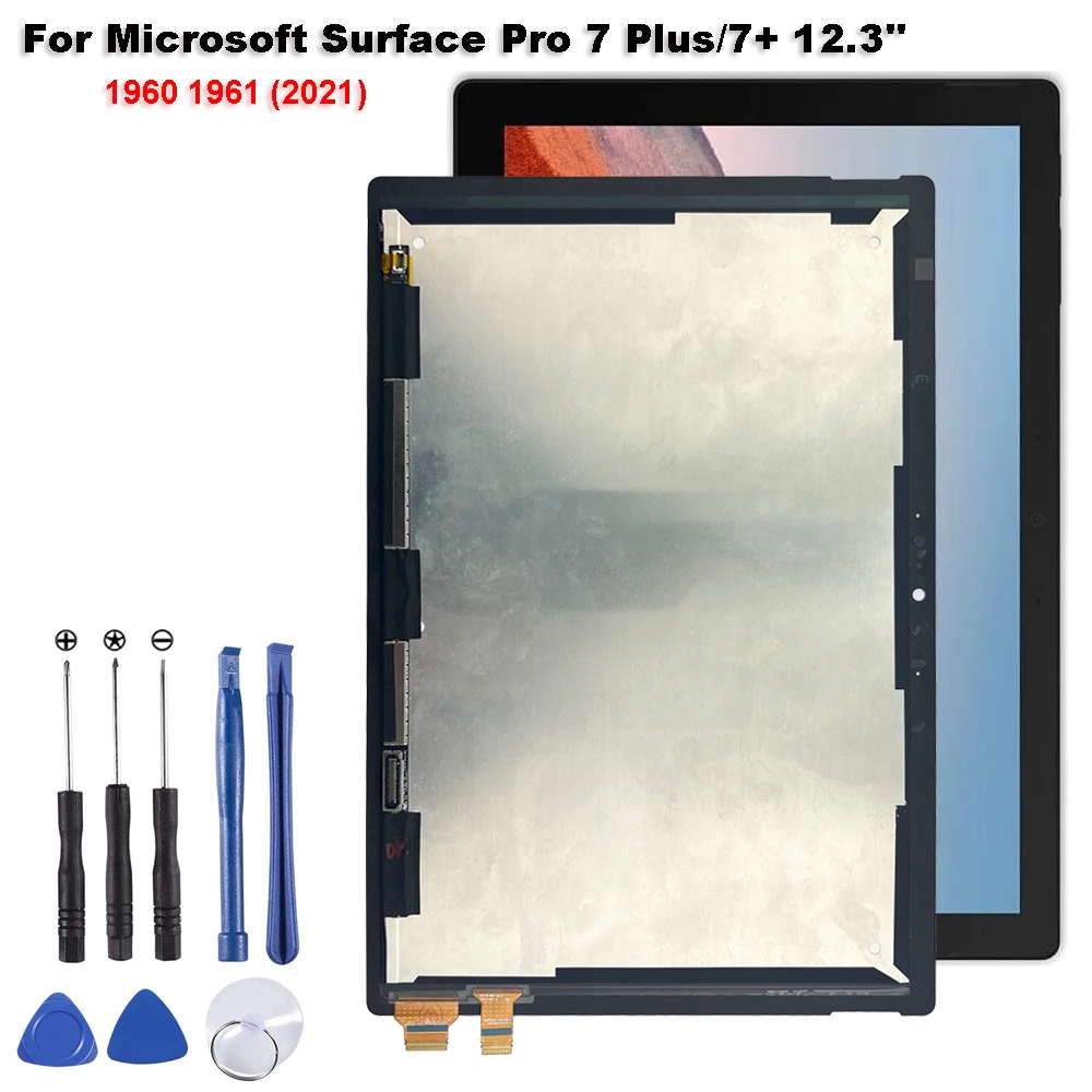 

AAA+ For Microsoft Surface Pro 7 Plus 7+ Pro7 Plus 1960 1961 12.3" LCD Display Touch Screen Digitizer Glass Assembly Repair