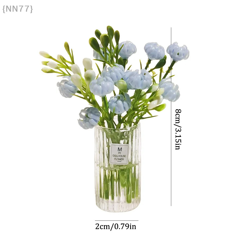 Zestaw miniaturowych roślin doniczkowych w skali 1:12 - Bukiet do domku dla lalek i modele bonsai dla realistycznych dioram pokojowych, ogrodowych lub sklepowych