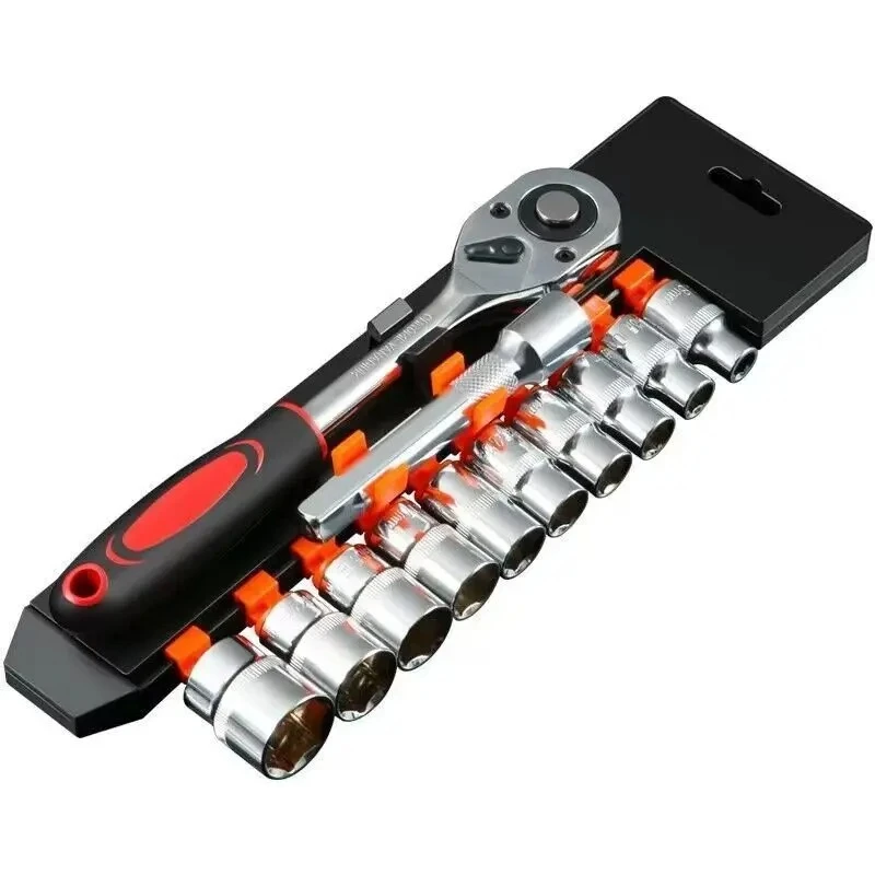 

12-Piece Ratchet Wrench Industrial & Household Maintenance Tool Set for Quick Car Repair Multifunctional Tool Kit