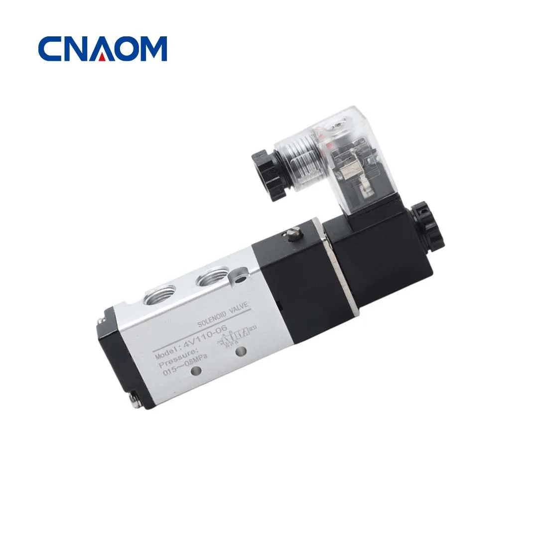 

CNAOM Solenoid Valve 4V110-06 12V 1/8" 3 Way Pneumatic Air Control Valve Electric Gas Magnetic Valve Alumium Body
