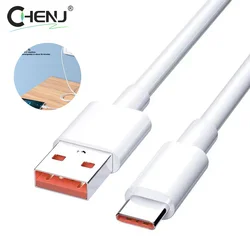 1/1.5/2m 6A 66W USB Super Fast Charging Data Cable For Android Huawei Xiaomi TYPE-C Flash Mobile Phone 66W Charging Cable