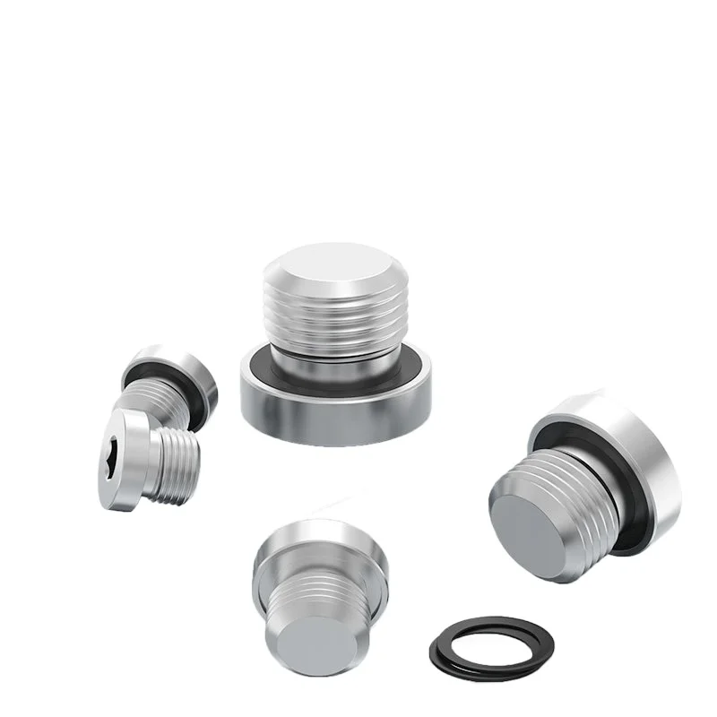 ‌Galvanized Carbon Steel Hex Socket Flange Plug ED Seal Hydraulic Oil Plug Pipe Fitting M8-M60 Thread Screw  Pneumatic Hydraulic