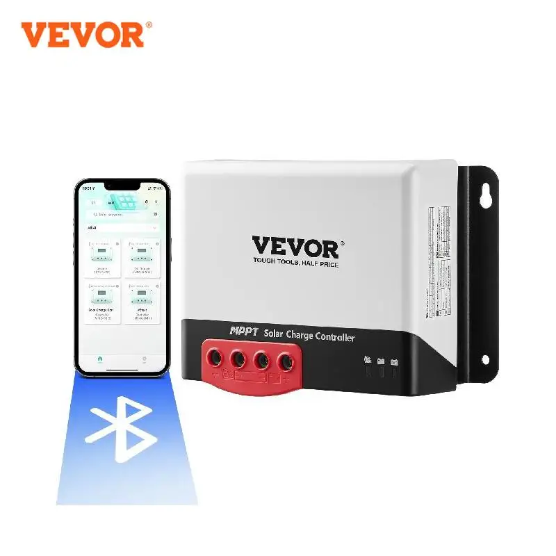 vevor mppt controlador de carga solar 30a 40a 50a 12v 24v auto dc input modulo bluetooth para agm selado bateria de litio carregamento 01