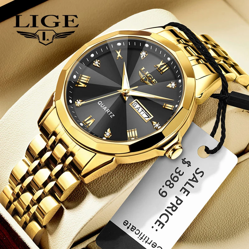 Man Watch LIGE New Fashion Luxury Business Waterproof Top Brand Quartz Wristwatch for Men Stainless Gentleman Luminous Clock+Box