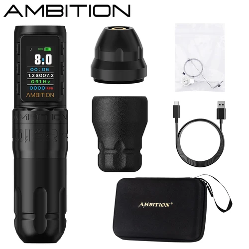 Ambition Soldier270S ストローク 5.0 + 4.5 ミリメートルブラシレスモーターワイヤレスタトゥーマシン 1800mAh 請求バッテリー 270 g.cm 高トルク