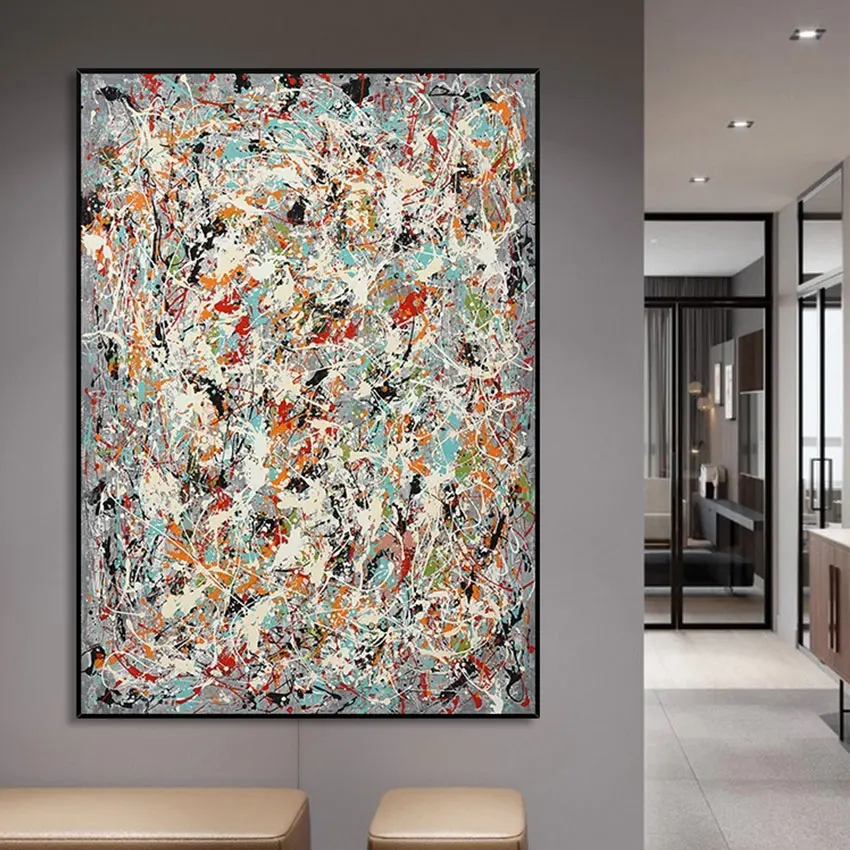 Modern Abstract Acrylic Painting Canvas Art Picture Wall Frameless Line Texture The Composition Is Clever Hand Drawing Decor image 5