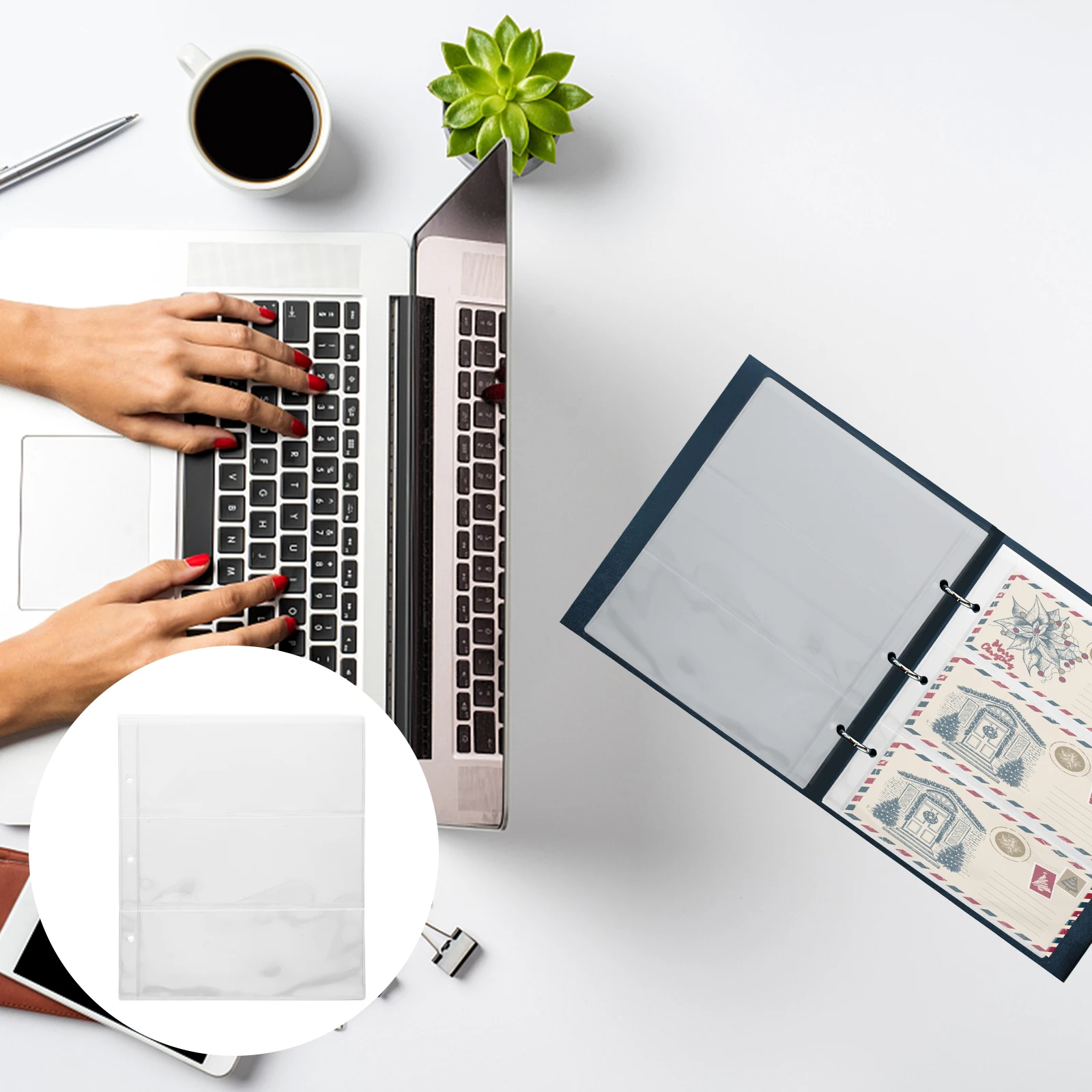 2 Packs 20 Pages Paper Money Holders Banknote Collection Book Pages PVC Protector Sleeves Currency Storage Display Album